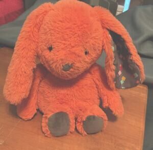 B Softies Coral Orange Bunny Rabbit Plush Stuffed Animal Soft 16" Toy Orange